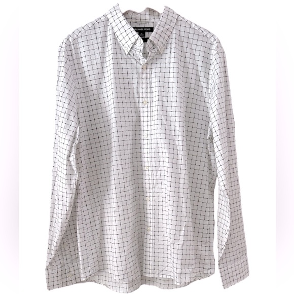 Michael Kors Windowpane Check Button Down Shirt - Picture 1 of 6
